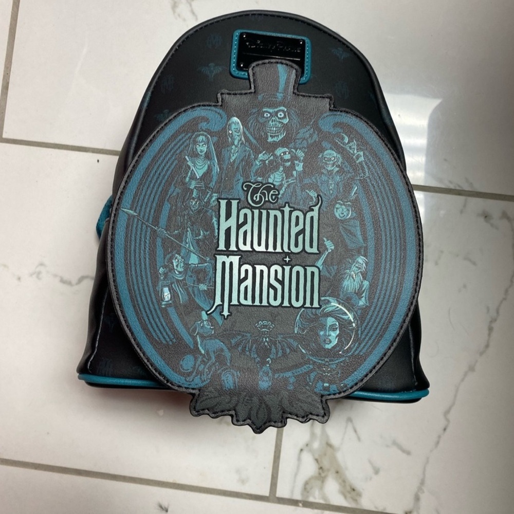 Disney Parks Original Haunted Mansion Black and Blue Backpack -Loungefly